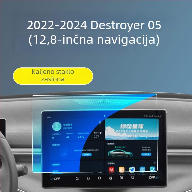 BYD Destroyer 05 Zaštitna folija za središnji zaslon – kaljeno staklo za zaslon instrumenata i navigacije