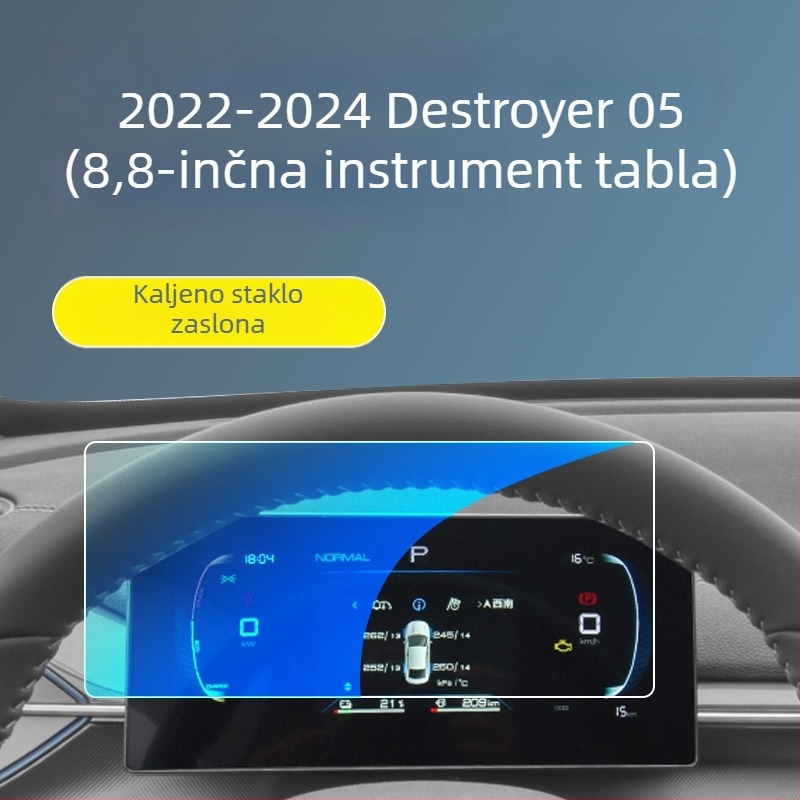 BYD Destroyer 05 Zaštitna folija za središnji zaslon – kaljeno staklo za zaslon instrumenata i navigacije