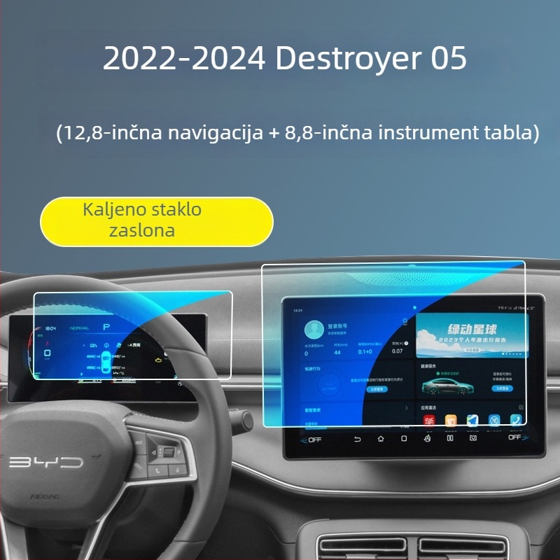 BYD Destroyer 05 Zaštitna folija za središnji zaslon – kaljeno staklo za zaslon instrumenata i navigacije
