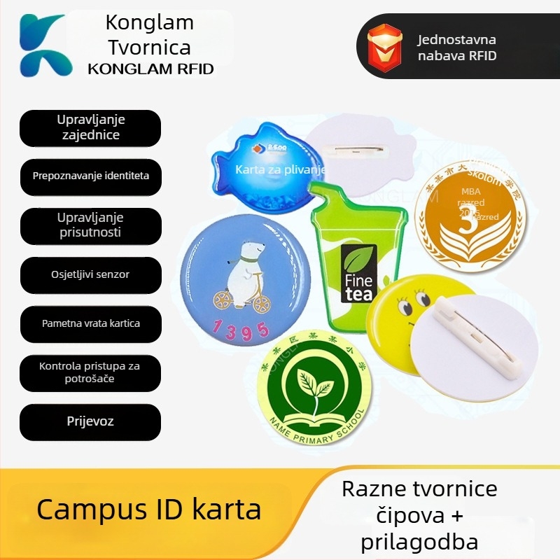 NFC ICID kampusna značka s kartom za čitanje i pisanje, vrijeme čitanja/pisanja 0,1, život zapisivanja 100000, pasivna visokofrekvencijska karta