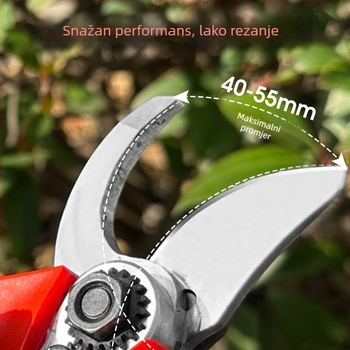 Nožice za podrezivanje s litijskom baterijom, 21V, raspon 16,8–21V, za grane
