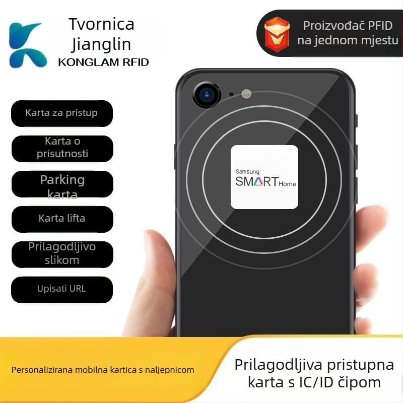 Pametna kartica – naljepnica za pristup na mobilnom telefonu, NFC bezkontaktna IC kartica, kapacitet 512, radna temperatura 30-70°C