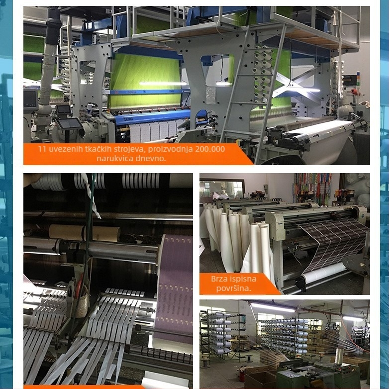 RFID tkanina narukvica s NFC senzorom, HF čitač/pisac kartice, 1024 memorije, PVC omot, jacquard tkanina