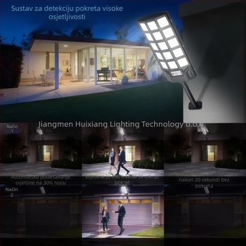 HX-27 solarno ulično svjetlo sa tri strane osvjetljenja, PIR senzor pokreta, IP65, 6W/6V, 6–12 h rada
