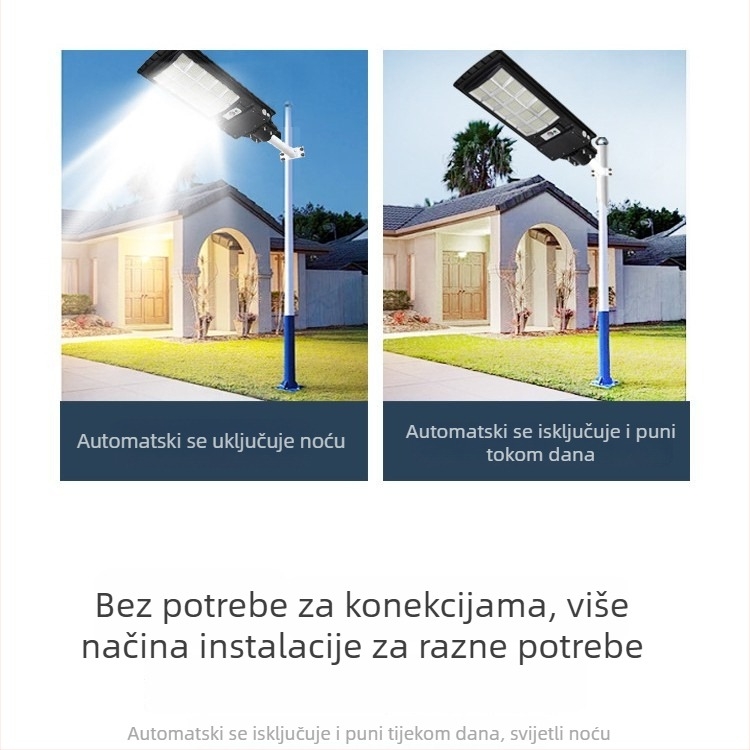 Solarna vanjska svjetiljka za kućnu upotrebu, IP65 vodootporna, All-in-One dizajn, model TYN-Y059, LED izvor svjetla, rasvjetna zona 200 m² ili više