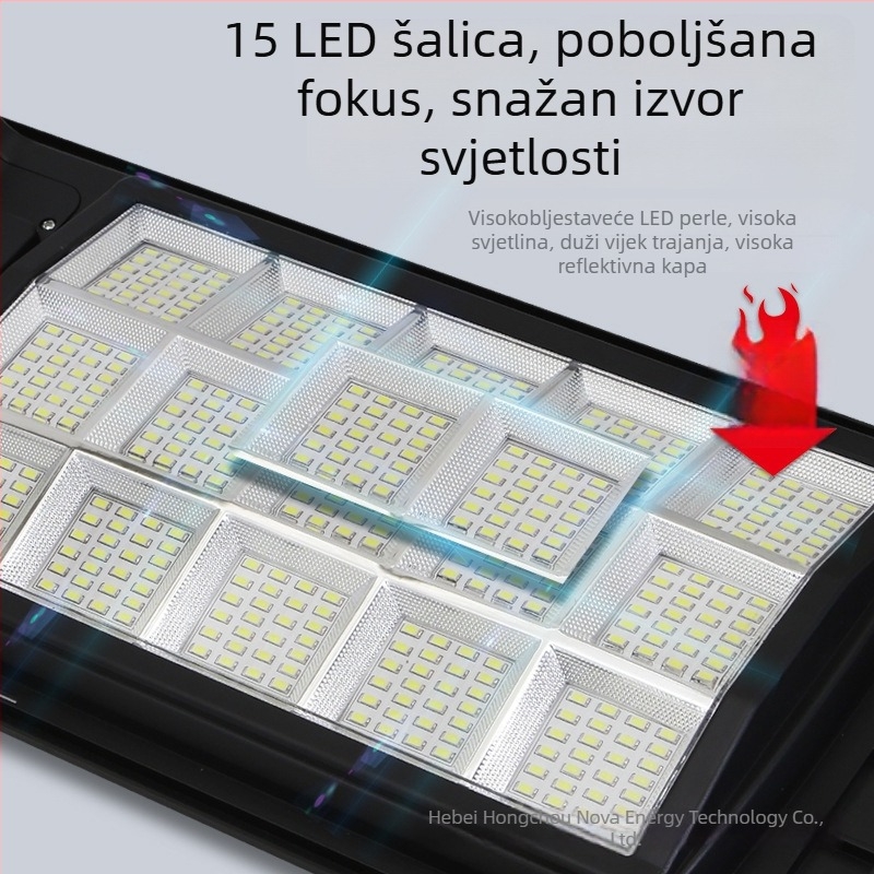 Solarna vanjska svjetiljka za kućnu upotrebu, IP65 vodootporna, All-in-One dizajn, model TYN-Y059, LED izvor svjetla, rasvjetna zona 200 m² ili više