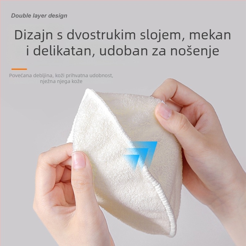 Maramica za lice s toplom kompresijom, dvostruko debeli sloj, Coral fleece, šivana, upijanje vode 26–30 s