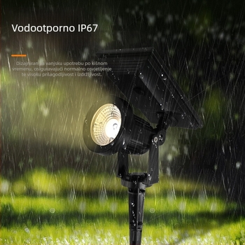 Solarni vanjski reflektor visoke svjetline, vodootporan LED za travnjak i krajolik, dvorište, ugradnja u zemlju