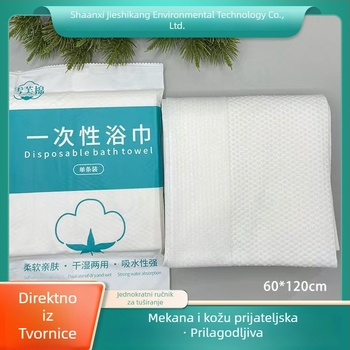 Jednokratno debeli ručnici za kupanje i kosu, individualno zapakirani, od netkanog materijala, upijanje vode 5–10 s, za putovanja, hotele, frizerske i kozmetičke salone