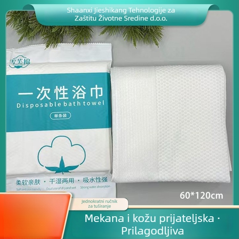 Jednokratno debeli ručnici za kupanje i kosu, individualno zapakirani, od netkanog materijala, upijanje vode 5–10 s, za putovanja, hotele, frizerske i kozmetičke salone