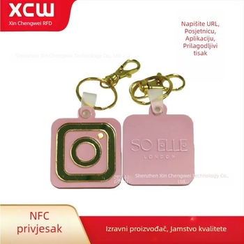 Prilagodljiv NFC privjesak za ključe NTAG213, akril, za društvene mreže