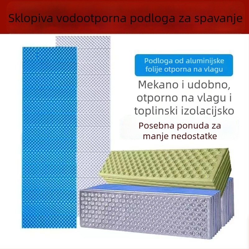 Jednostruka sklopiva podloga za kampiranje s protuvlažnom slojem i pjenom u obliku jajeta, debela, lagana za nošenje, za šator i kratki odmor
