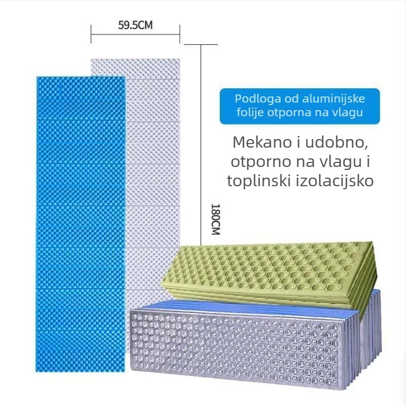 Jednostruka sklopiva podloga za kampiranje s protuvlažnom slojem i pjenom u obliku jajeta, debela, lagana za nošenje, za šator i kratki odmor