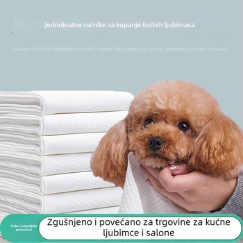 Jednokratne ručnike za kućne ljubimce, debeli ručnici za kupanje, univerzalni za mačke i pse, za salone ljepote; materijal: vlakna drvene pulpe; kapok; upijanje: 0–5 s