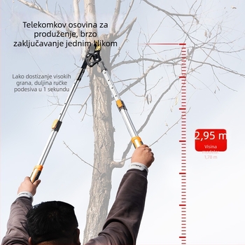 Fulida Škare za podrezivanje plodnih stabala – Velike vrtne škare za rezanje grana, produženi debeli izdanci, s teflonskim premazom