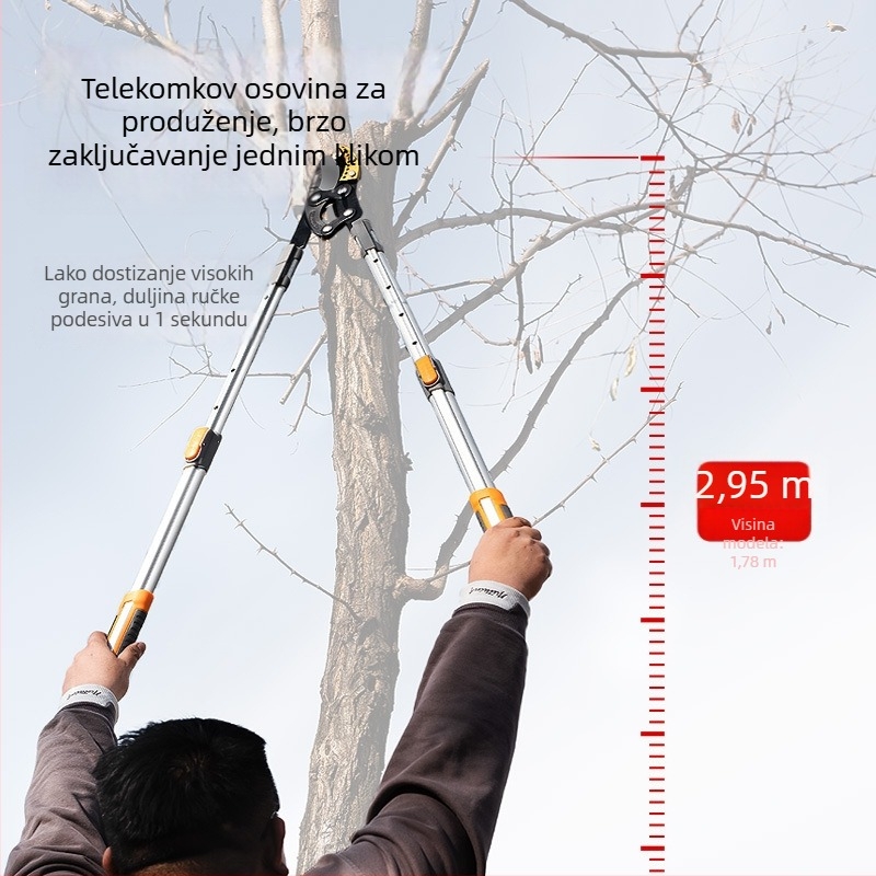 Fulida Škare za podrezivanje plodnih stabala – Velike vrtne škare za rezanje grana, produženi debeli izdanci, s teflonskim premazom