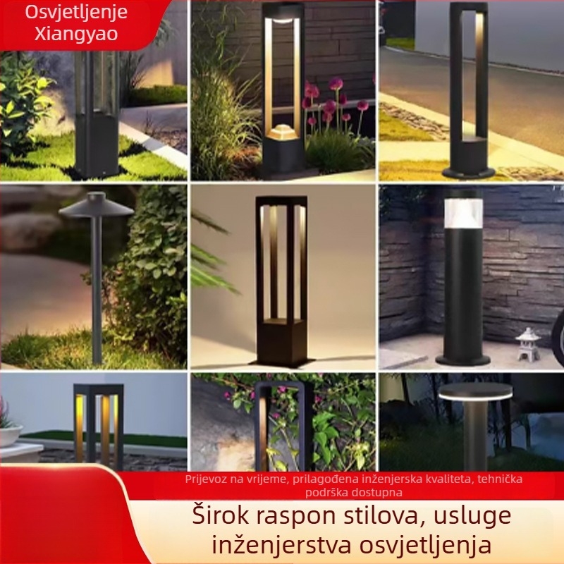 Vanjska lampica za travnjak – bakreno kućište, IP55, 10W izvor svjetla, geometrijski/abstraktan dizajn, kontinuirano vrijeme svjetljenja 12–16 sati