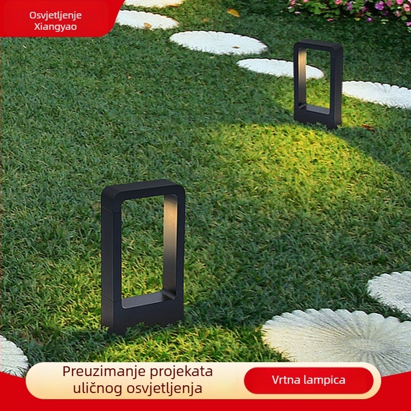 Vanjska lampica za travnjak – bakreno kućište, IP55, 10W izvor svjetla, geometrijski/abstraktan dizajn, kontinuirano vrijeme svjetljenja 12–16 sati