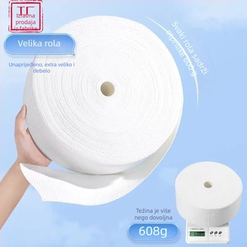 Jednokratne maramice za lice, veliki valjak, 600 g, ultra debela biserna tekstura, biljno vlakno, mogućnost prilagodbe, obiteljsko pakiranje, za beauty salone i frizerske radnje