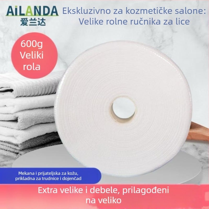 Jednokratne maramice za lice, veliki valjak, 600 g, ultra debela biserna tekstura, biljno vlakno, mogućnost prilagodbe, obiteljsko pakiranje, za beauty salone i frizerske radnje