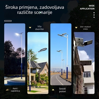 Solarna vanjska zidna svjetiljka, model Bright Moon, IP65, solarni izvor, daljinsko upravljanje, kućište od lijevane aluminijske legure
