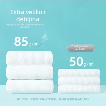 Kompresirani ručnik za kupanje, jednokratni, od 100% viskozne vlakne, personalizacija loga, obrada uz dizajne, uzorci i materijali, apsorpcija 0–5 s, pogodna za hotele i putovanja