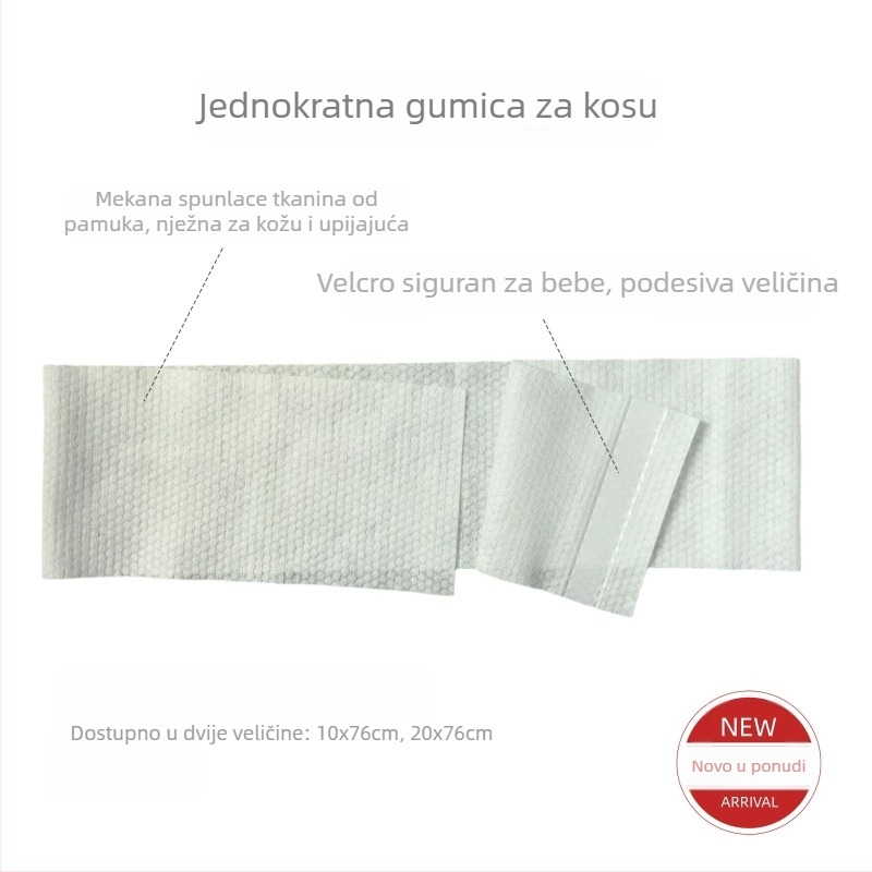 Jednokratna traka za kosu za beauty salon s Velcro-om, proširena i duga, apsorbirajuća, nježna njega kože