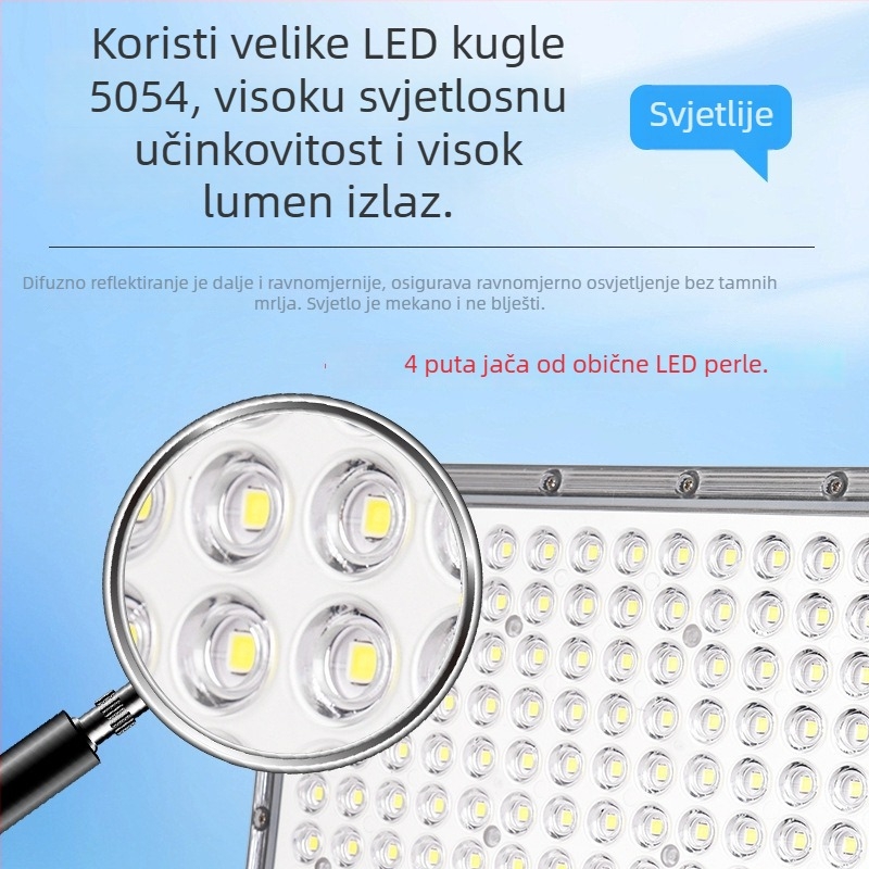 Solarni LED reflektor za vanjsku upotrebu s detekcijom pokreta, IP65, kućište od liti aluminija, LED 100W, Snow Wolf II Gen