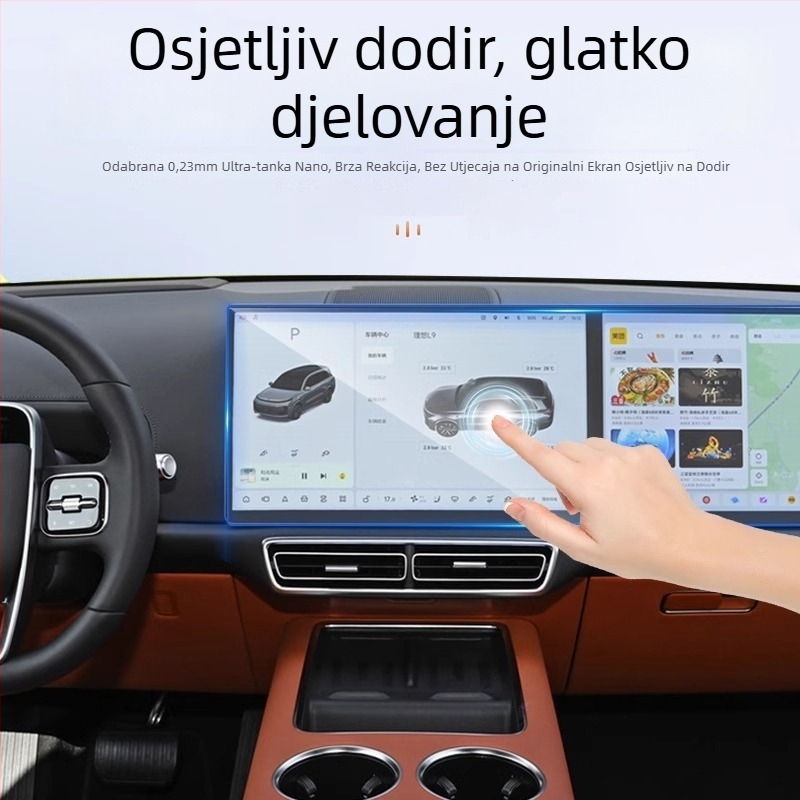 Zaštitno folija za navigacijski zaslon BYD Song PRO DMI, nano film, kaljeno, otporan na otiske prstiju, ogrebotine, toplotno otporno