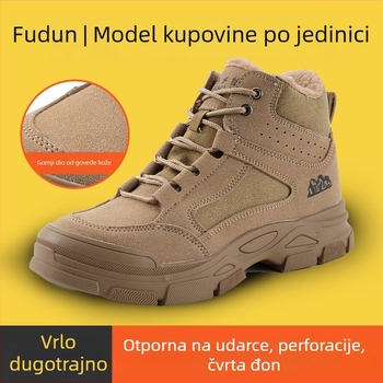 Zimske sigurnosne cipele za muškarce, visoko gornji dio, s fleec vrećom, izolacija 6KV, zaštita prstiju od plastično-čeličnog materijala, otpornost na udarce i proboj