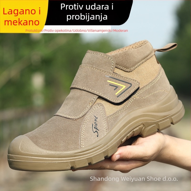 Zaštitne cipele za zavarivanje, izolirane, srednja visina gornjeg dijela, velur koža + platno, otporne na udarce i probijanje