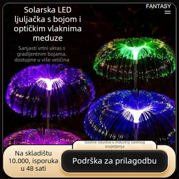 Solarno svjetlo u obliku meduze s optičkim vlaknima, silikon tijelo, IP65