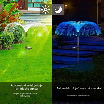 Solarno svjetlo u obliku meduze s optičkim vlaknima, silikon tijelo, IP65