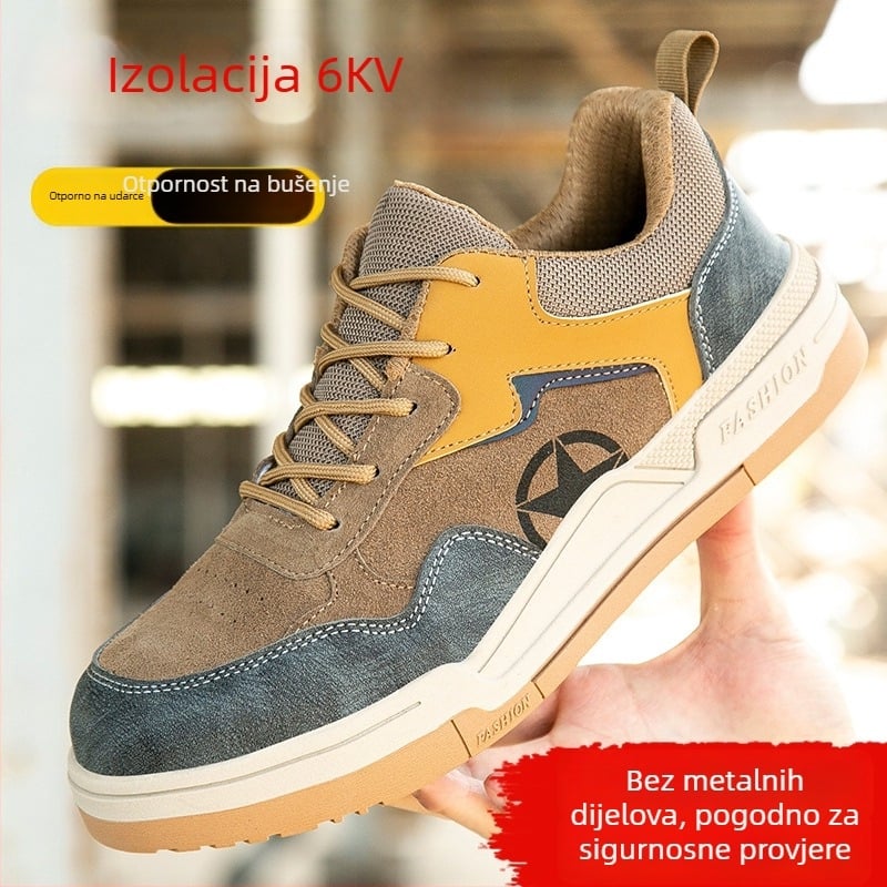 Izolirane zaštitne cipele za posao, otporne na udarce i probijanje, suede + mikrovlakna koža, niski gornji dio