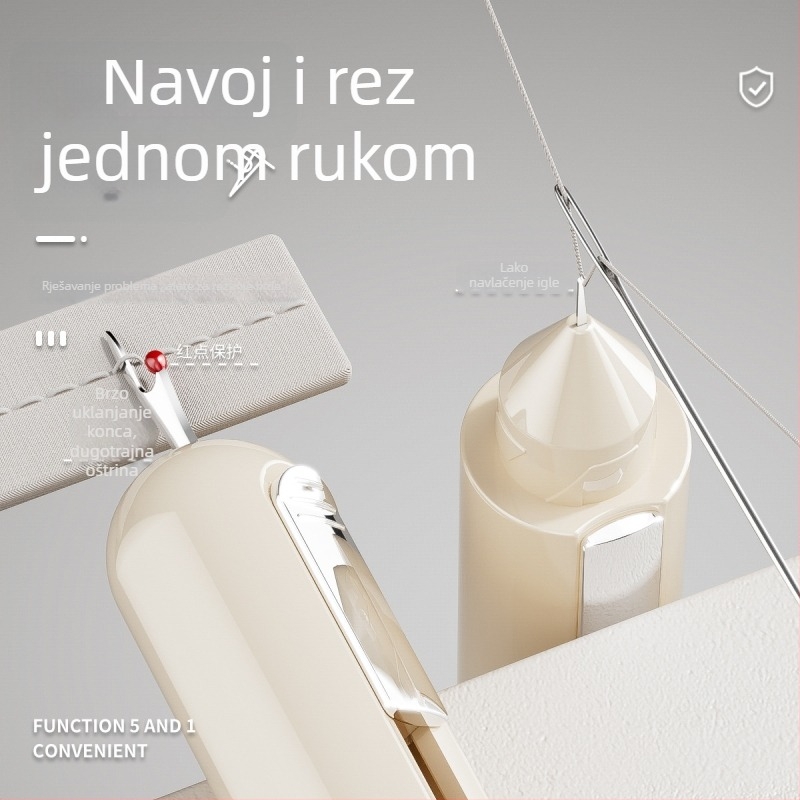 Pet u jednom alatu za niti – Prijenosni ručni šivaći alat za kućnu upotrebu, višenamjenski odabirač konca i rezač šavova