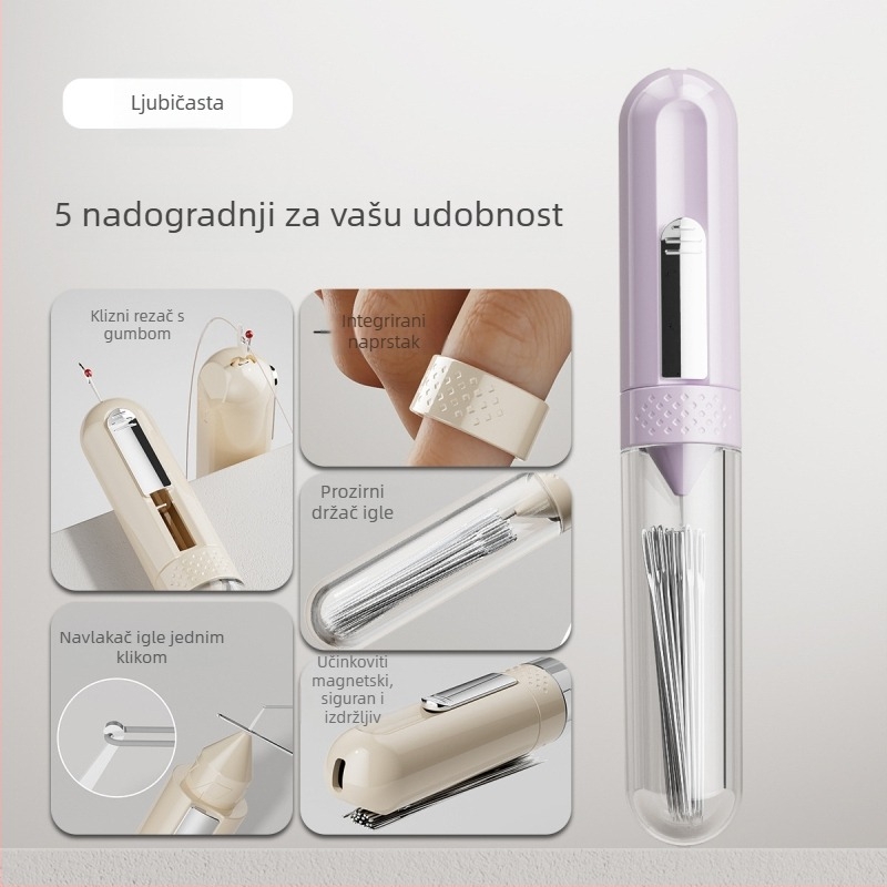 Pet u jednom alatu za niti – Prijenosni ručni šivaći alat za kućnu upotrebu, višenamjenski odabirač konca i rezač šavova