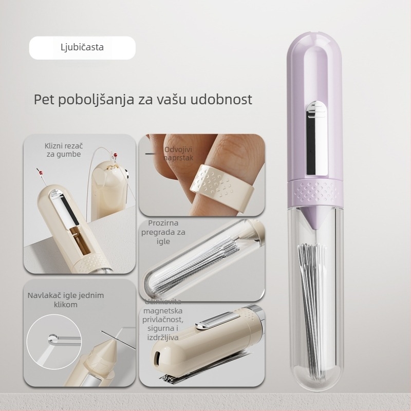 Pet u jednom alatu za niti – Prijenosni ručni šivaći alat za kućnu upotrebu, višenamjenski odabirač konca i rezač šavova