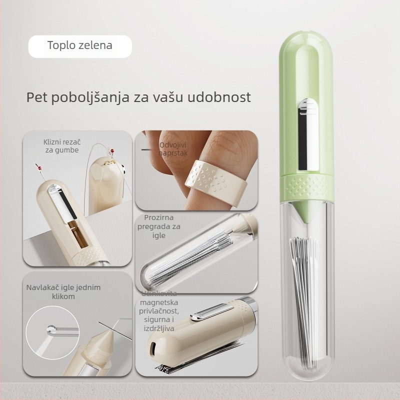 Pet u jednom alatu za niti – Prijenosni ručni šivaći alat za kućnu upotrebu, višenamjenski odabirač konca i rezač šavova