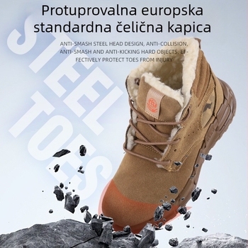 Solid Shield Zaštitne radne cipele – otporne na udar i probijanje, izolirane, otporne na habanje, koža od velura, visoki gornji dio