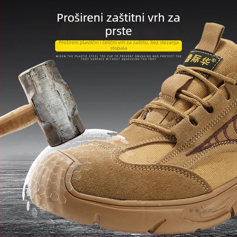 Muške cipele za zaštitu na radu – izolirane, prozračne, čelična zaštita prstiju, otporne na probijanje, protuklizne, velur gornji dio, niski kroj