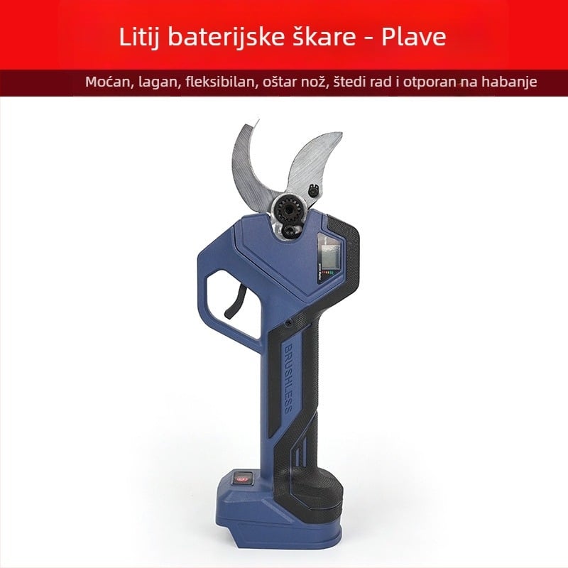 Pattex baterijske škare za rezanje s litijskom baterijom, motor bez četkica i digitalni zaslon, punjive, bežične vrtne škare