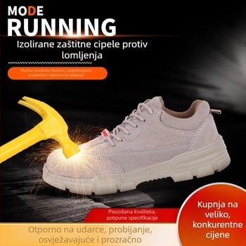 Izolirane zaštitne cipele protiv udara s čeličnom kapom, od teleće kože s flis podstavom, niski gornji dio, pogodne za zavarivanje na gradilištu, PU čvrsti potplat