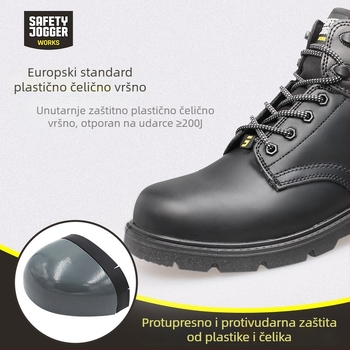 Cipele za sigurnost s izolacijom 18 kV, otpornost na udarce i probijanje, kožni gornji dio, srednje visine, plastična kapica prsta