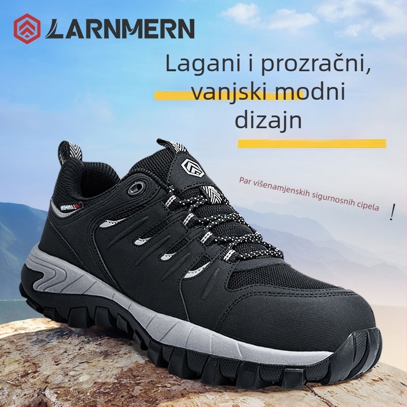 Langmeng muške sigurnosne cipele s izolacijom, za četiri sezone, mikrovlaknena koža + mreža, niski gležanj, otporne na udarce, otporne na probijanje, antistatične, 12KV električna izolacija