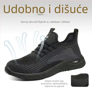 Električne sigurnosne cipele s izolacijom 10KV, zaštita od udara i probijanja, prozračan gornji dio od Fly-woven mreže, plastični vrh