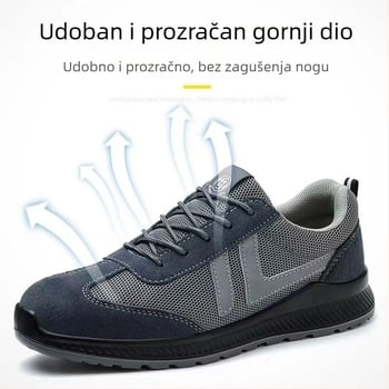 Cipele za radnu zaštitu s otpornošću na udarce i probijanje, izolirane i prozračne, mikrovlaknena koža + mreža, čelična zaštita prstiju