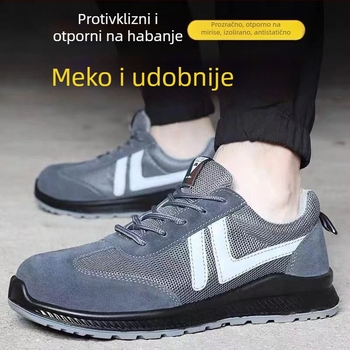 Cipele za radnu zaštitu s otpornošću na udarce i probijanje, izolirane i prozračne, mikrovlaknena koža + mreža, čelična zaštita prstiju