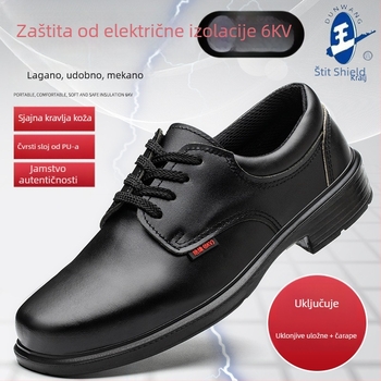 Zaštitne radne cipele – Izolirane 6kV, reljefna koža, niski gornji dio, protiv udara i probijanja, prozračne