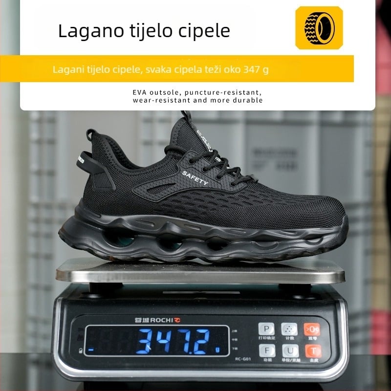 Muške sigurnosne radne cipele – zaštita od probijanja i udara, izolirana plastična prstna kapica, lagana prozračna potplata