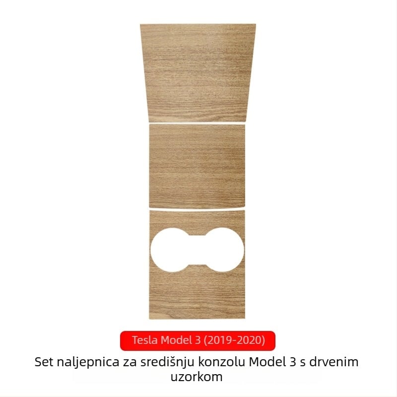 TPU zaštitni film za središnju konzolu Tesla Model 3/Y — mat karbonski uzorak, proziran, bez logotipa